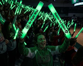 Green Custom Text LED Foam Sticks – Personalized Party Favors