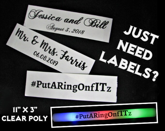 Custom Printed Labels for LED Foam Sticks. Clear Poly Label - Etsy