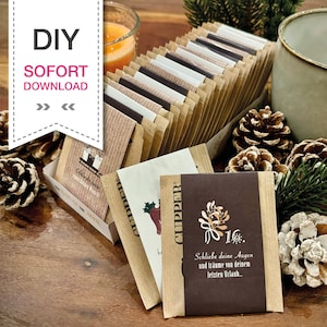 LAST MINUTE DIY Printable - Tea Advent Calendar - Instant Download - 24 x Self-Love & Mindfulness for the Christmas Season