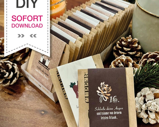 Featured listing image: LAST MINUTE DIY Printable Tea Advent Calendar - Instant Download - 24 x Self-Love & Mindfulness for the Christmas Season