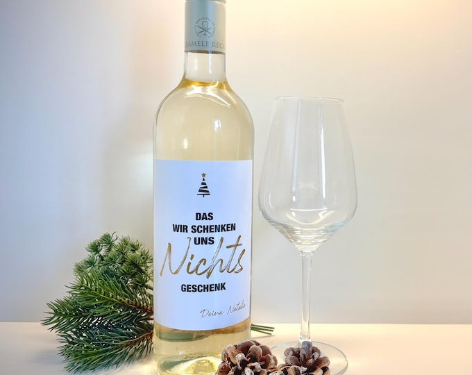 Featured listing image: Personalized wine label for Christmas | Christmas gift label for wine | Gold Edition