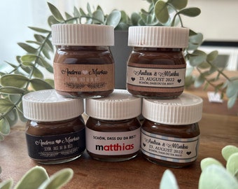 25x Etiketten für Nutella Mini / Labels für Gastgeschenke / Candybar / Tischkarten