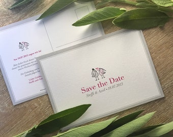 Save the Date card "Dove" Romantique-moderne pour le mariage