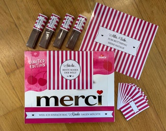 28er-Aufkleber Set für Merci Limited Edition | Geburtstag, Hochzeitstag, Muttertag, Valentinstag, Trauzeugin, Freundin, Lieblingsmenschen