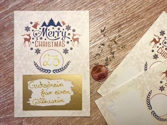 advent calendar scratch cards