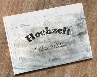 Gästebuch "White Chalkboard" mit Fragen - für die Hochzeit