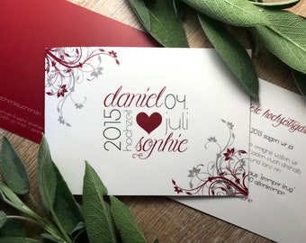 Einladungskarte "Modern Romantic" Romantisch zur Hochzeit