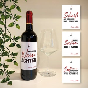 Personal wine label for Christmas | Christmas gift label for wine