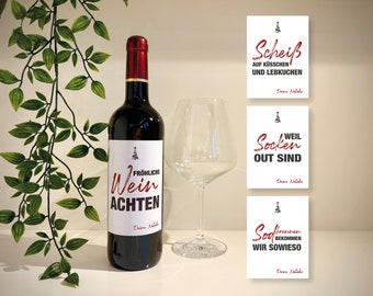 Personal wine label for Christmas | Christmas gift label for wine