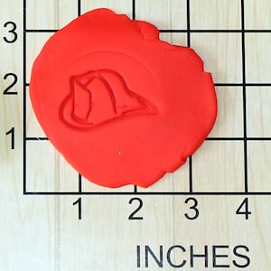 Fireman Helmet Shape Cupcake Size Decorating Fondant Stamp and Handle #1454