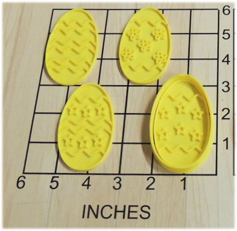 Easter Egg Shape Fondant Cookie Cutter and Stamp Set #1105