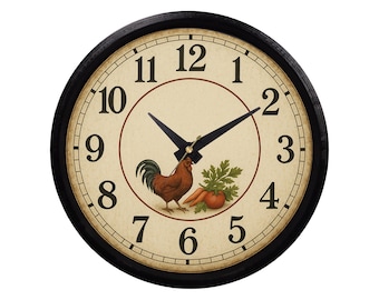 Country Kitchen Wall Clock Farmhouse Decor Gift