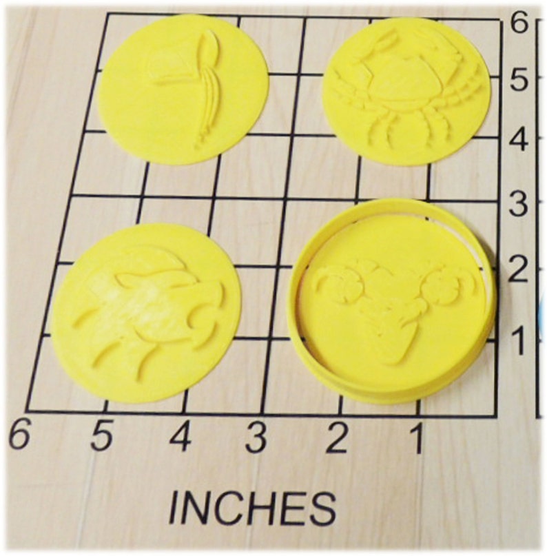 12 Zodiac Astrology Signs Shaped Cookie Cutter and Stamp Set Etsy