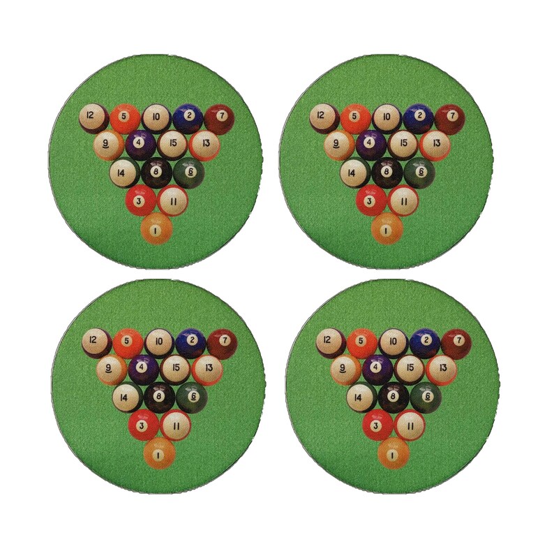 Pool Coasters Pool Table Coasters Set of 4 With Holder Man Cave Decor Gift - Etsy