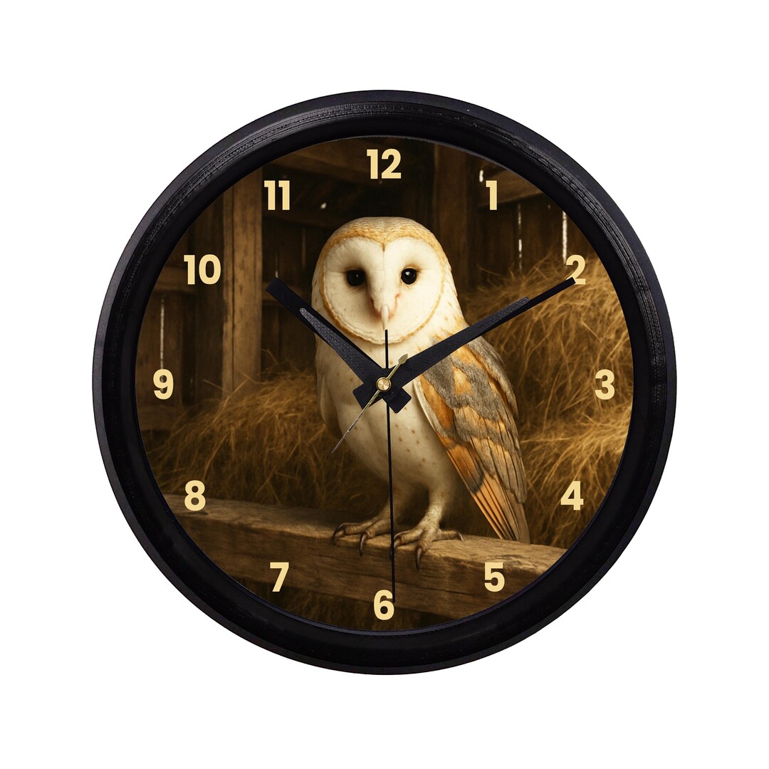 Owl Perched on a Barn Beam Print Wall Clock Owl Lover Decor Gift - Etsy