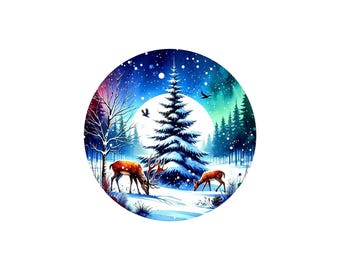 Christmas Holiday 4 Piece Coaster Set With Holder, Holiday Decor, Winter Home Decor, Unique Gift, Festive Home Decor