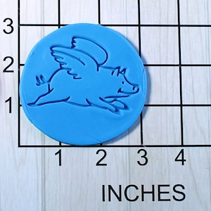 When Pigs Fly Flying Pig Shaped Fondant Cookie Cutter and Stamp #1525
