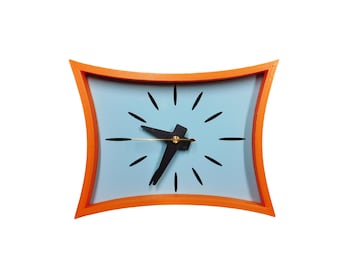 Mid Century Modern Wall or Desk Clock – 3D Printed Retro Atomic Design – Small Shelf or Hanging Clock – Multiple Colors Available