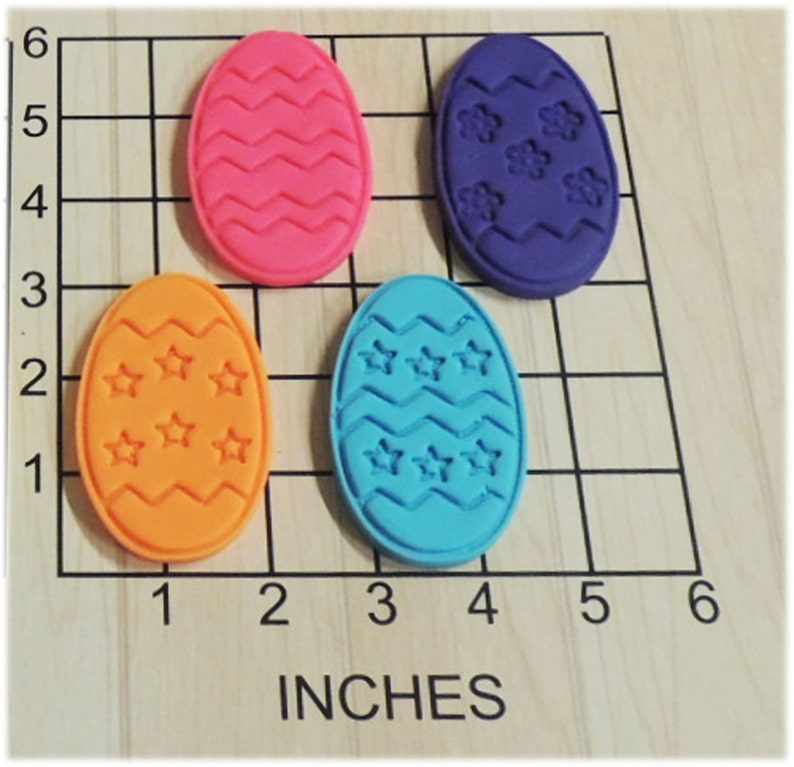 Easter Egg Shape Fondant Cookie Cutter and Stamp Set #1105