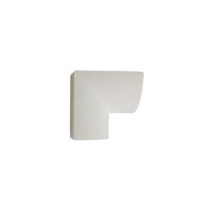 May include: A white, L-shaped corner molding piece. The molding has a smooth, matte finish and a right-angle design. The piece is likely made of a solid material, and is designed to fit into a corner.