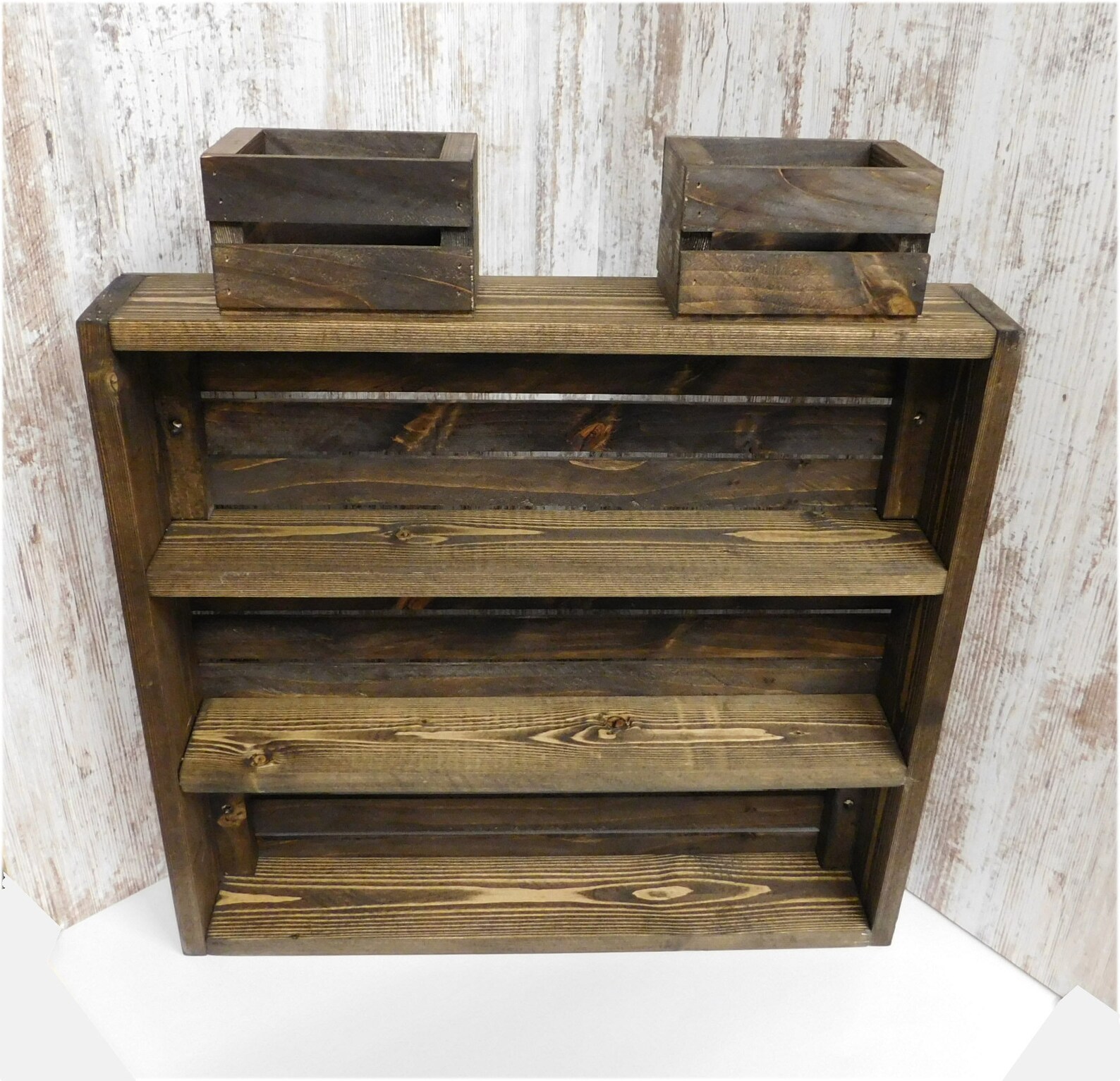 Country Farmhouse Crate Style Spice Rack Plus 2 Mini Crates Etsy