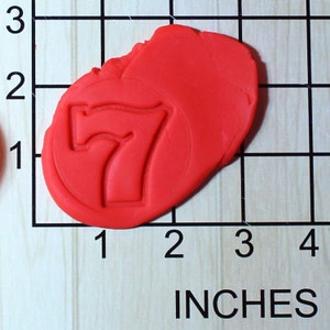 Casino Slot Machine 7 Shape Cupcake Size Fondant Decorating Stamp and Handle #1497