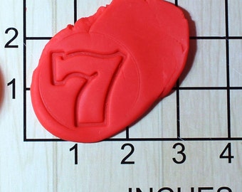 Casino Slot Machine 7 Shape Cupcake Size Fondant Decorating Stamp and Handle #1497