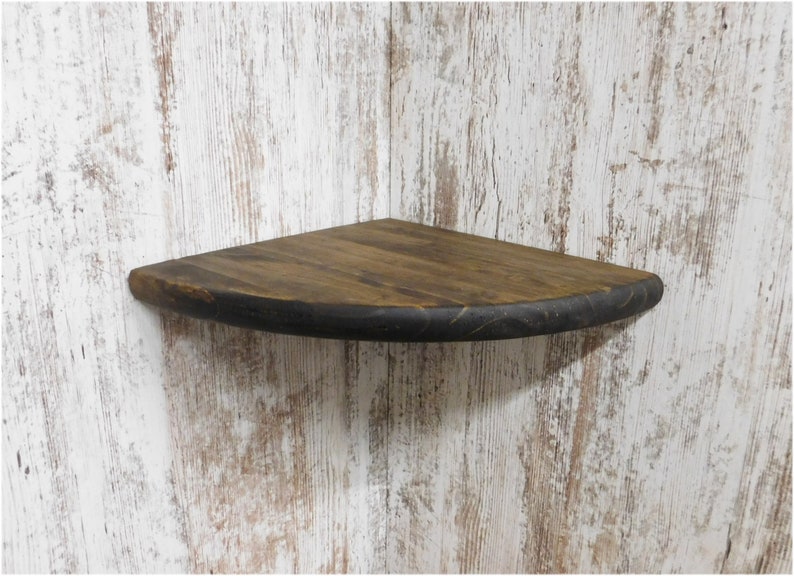 Farmhouse Style Round Front Corner Shelf Rustic Solid Pine 