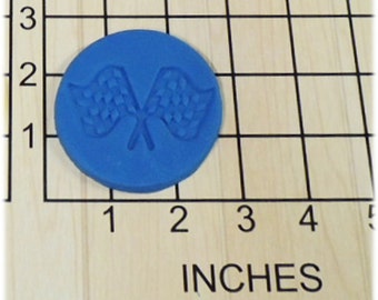 Checkered Racing Flags Fondant Cookie Cutter and Stamp #1348