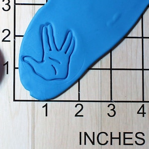 Spock Live Long and Prosper Hand  Shape Cupcake Size Fondant Decorating Stamp and Handle #1510