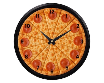 Pizza Wall Clock: Quirky Kitchen Decor, Foodie Gift, Pizza Chef Novelty Clock