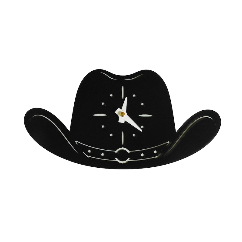 Western Cowboy Hat Wall Clock, 3D Printed Rustic Farmhouse Decor ...
