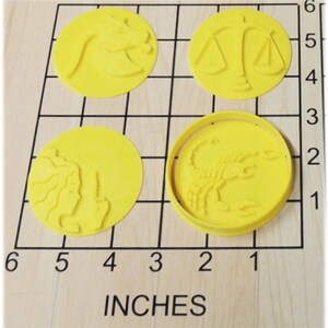 12 Zodiac Astrology Signs Shaped Cookie Cutter and Stamp Set #1168