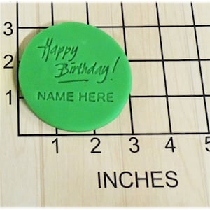Personalized Happy Birthday Fondant Cookie Cutter and Stamp #1123