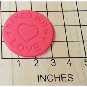 Baked with Love Shape Fondant Cookie Cutter and Stamp 1150 image 1