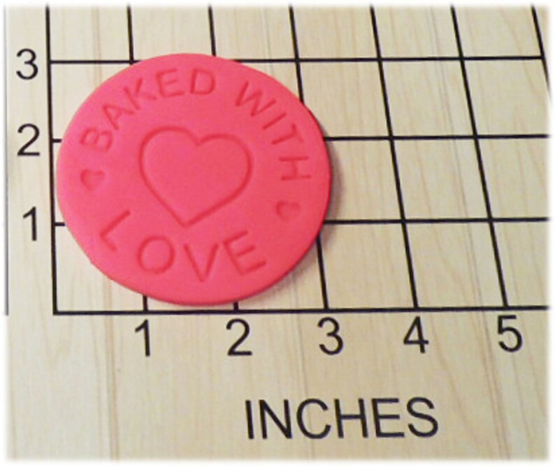 Baked with Love Shape Fondant Cookie Cutter and Stamp 1150 image 1