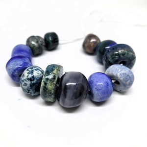 Set of 12 Handmade Colorful Ceramic Beads – Glazed, Unique, and Artisan-Crafted