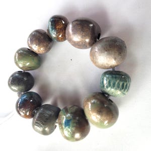 Set of 11 Handmade Colorful Ceramic Beads – Glazed, Unique, and Artisan-Crafted
