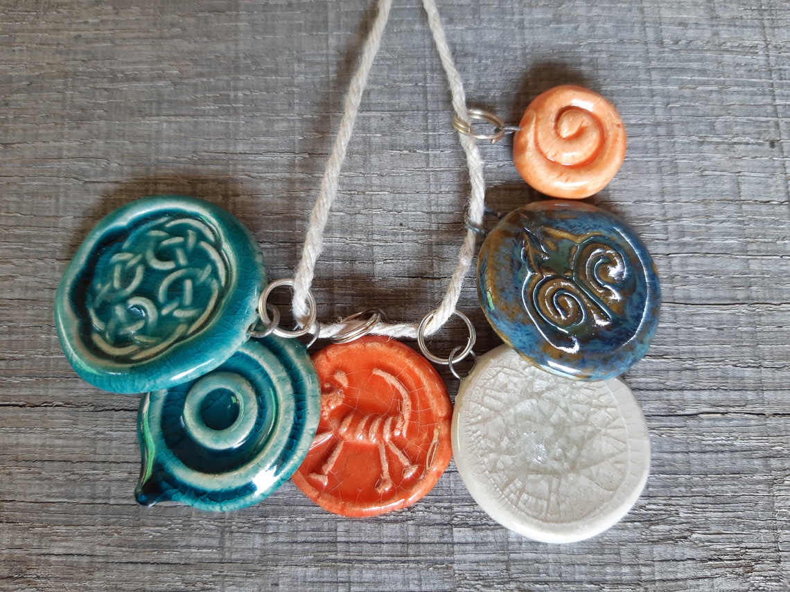 Glazed Ceramic Pendant Set for Unique necklace making Etsy