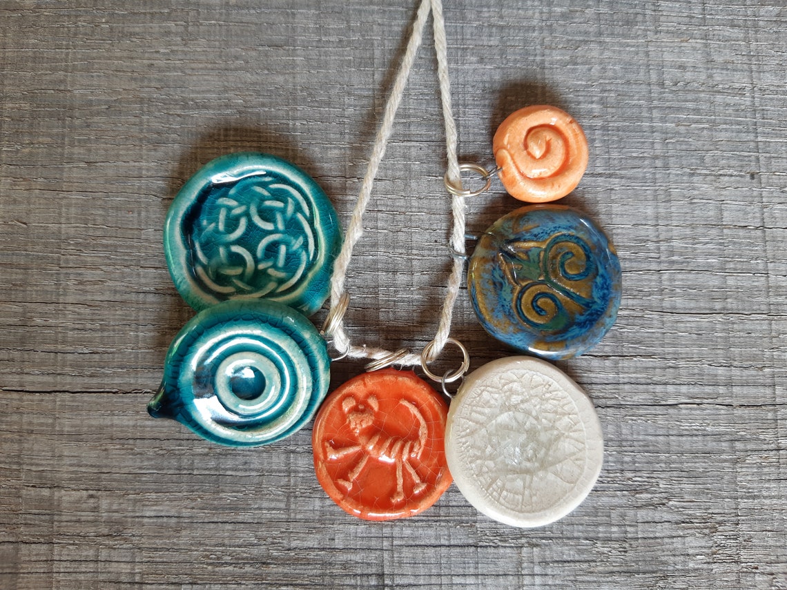 Glazed Ceramic Pendant Set for Unique necklace making Etsy