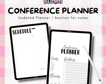 Digital Conference Planner | Event & Meeting Organizer for GoodNotes, Noteful | Business Conference Notebook