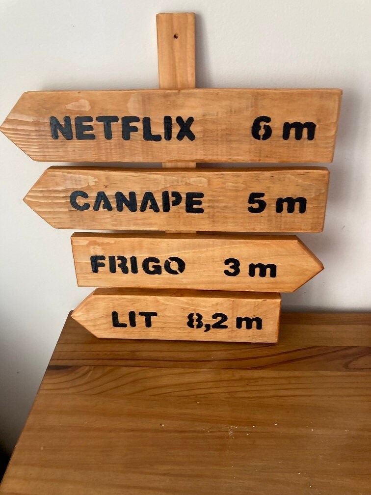 Le Sens d'orientation - Le Penseur de Rondin Petit Bonhomme en Bois