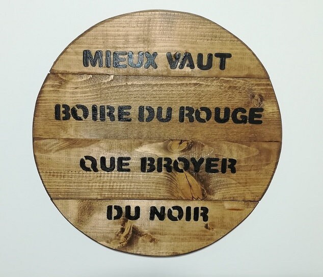 Le Dicton Du Vigneron - Le Penseur de Rondin Petit Bonhomme en Bois