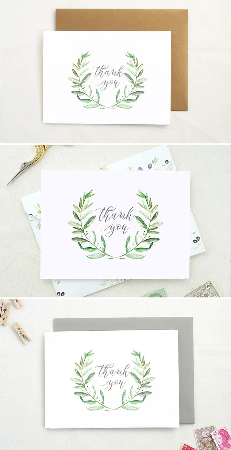 Bridal Shower Botanical Cards Wedding Thank You Cards Thank You Card Set TY-10
