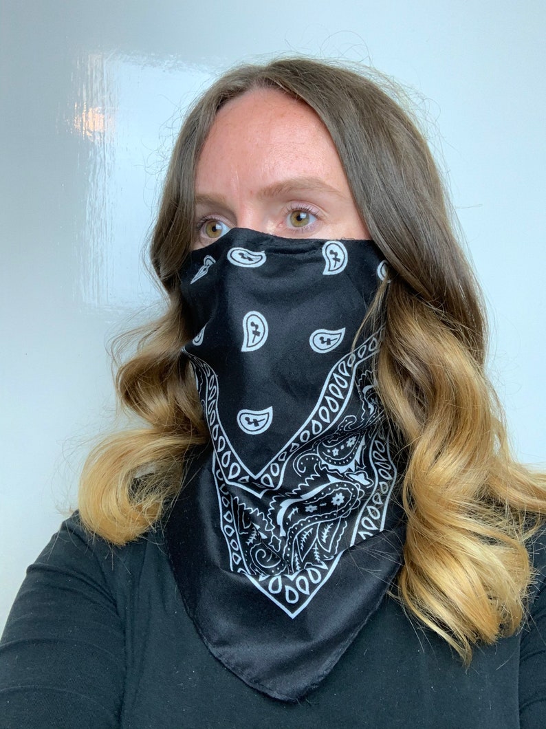 3 LAYERED PAISLEYS bandanna face mask with metal nose strip Etsy