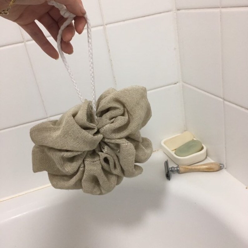 Plastic free shower pouf puff bath body scrub washable Etsy