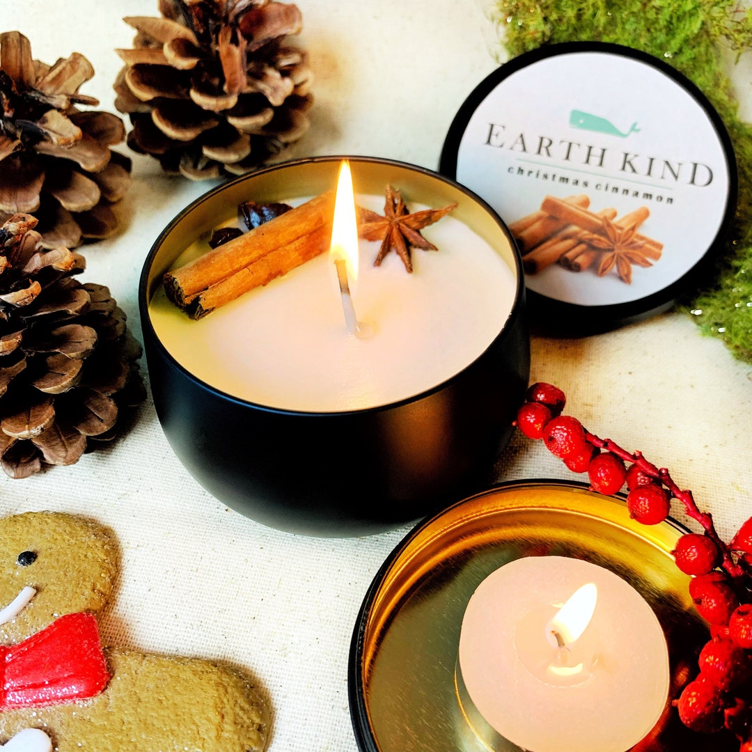 Warming Cinnamon Festive Christmas Candle in a Reusable Tin. Perfect ...