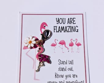 Flamingo charm with clasp
