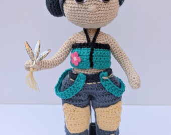 Nova Shadowblade | Handmade Crochet Fantasy Warrior Doll | Amigurumi
