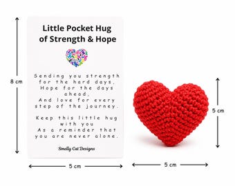 Crocheted Heart Pocket Hug | Strength, Hope, Cancer Support Keepsake